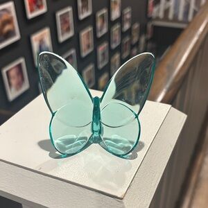 Baccarat Teal Glass Butterfly Decor